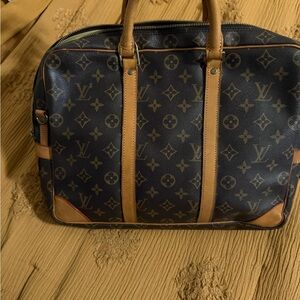 Fashion Magazine Monogram Tan Briefcase